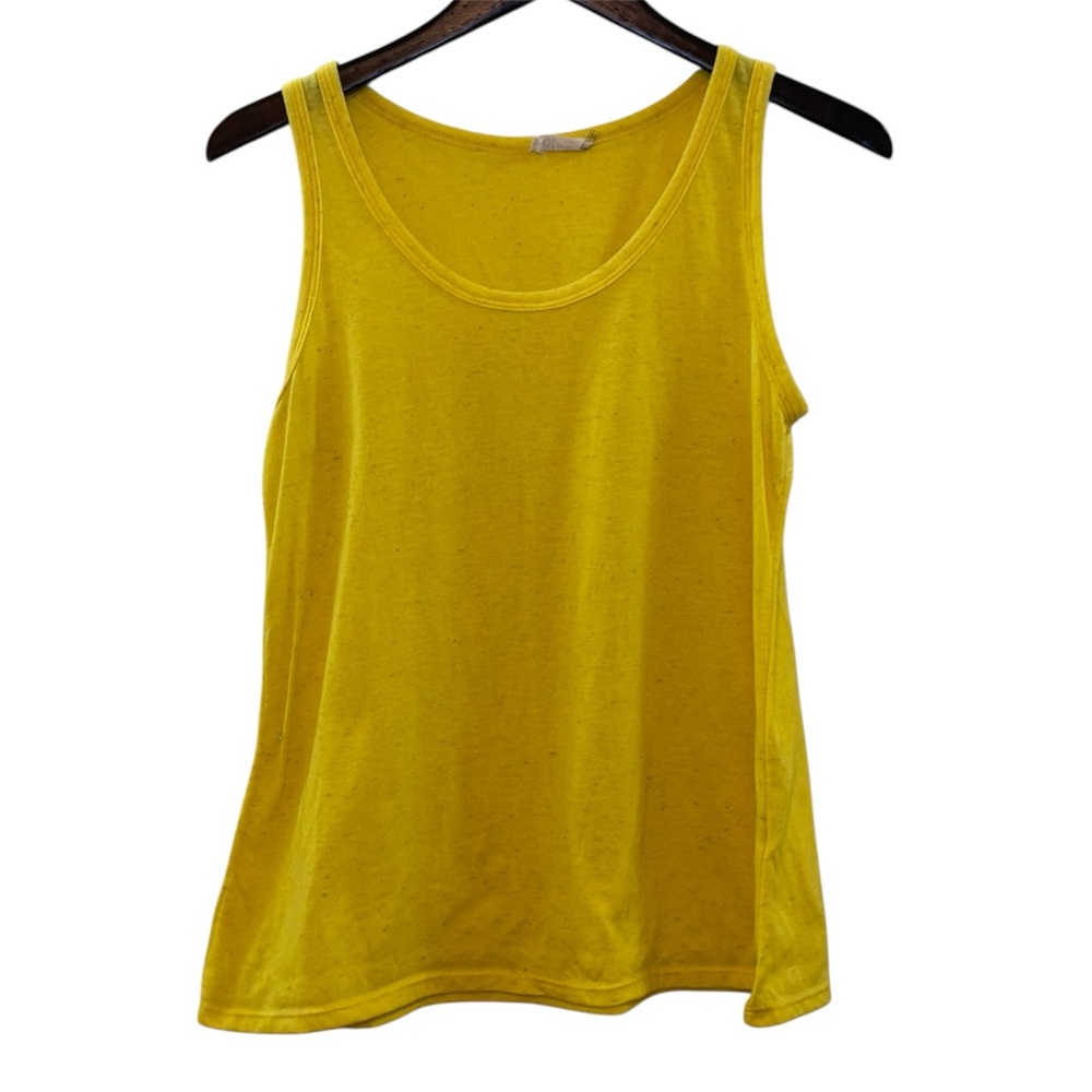 Blumin Scoop Neck Tank Top Yellow Heathered Speckled Size Small